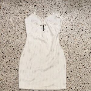 Hours XXS white silver bandage dress sexy mini revolve